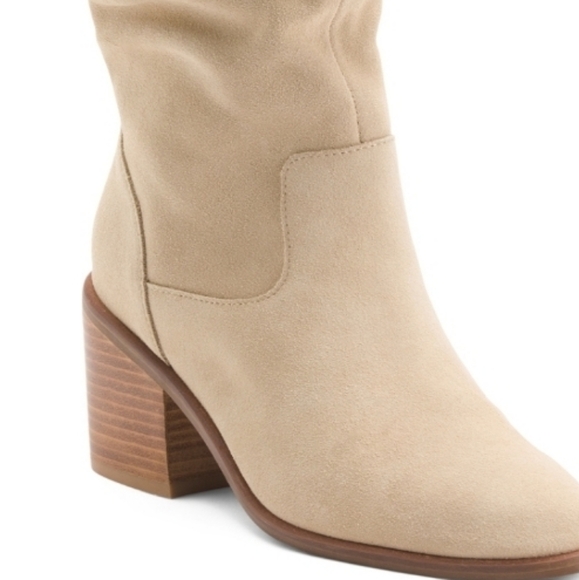 🔹️Kelsi Dagger🔹️ FAWN Suede Easton ruched High Shaft Heeled Boots - Picture 2 of 4